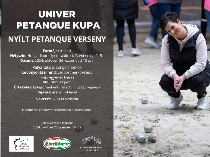 Univer Petanque Kupa – Nyílt Petanque Verseny a Hungarikum Ligetben