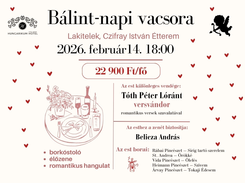 Bálint-napi romantikus vacsora - MINDEN JEGY ELKELT 