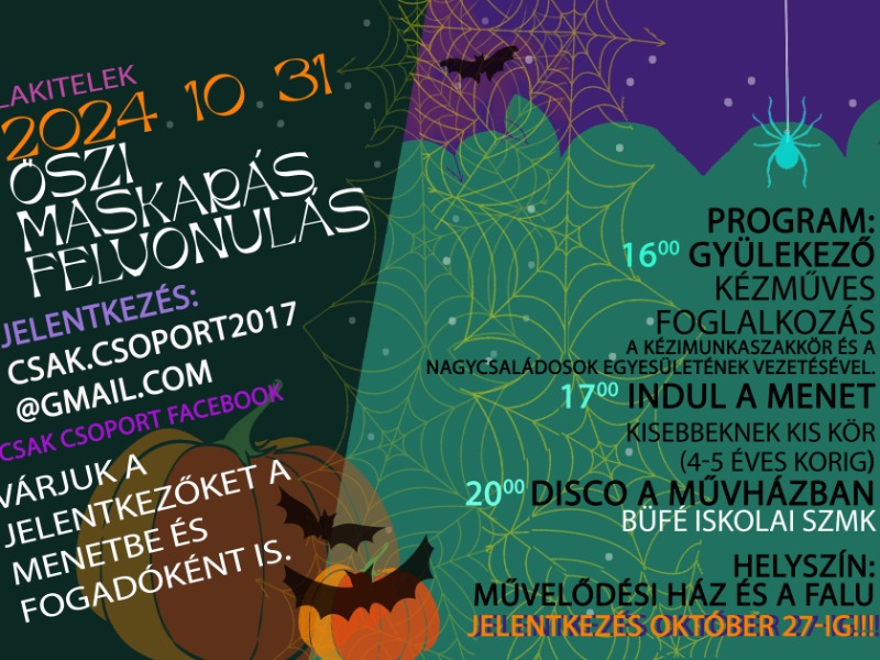 Őszi maskarás felvonulás Lakiteleken