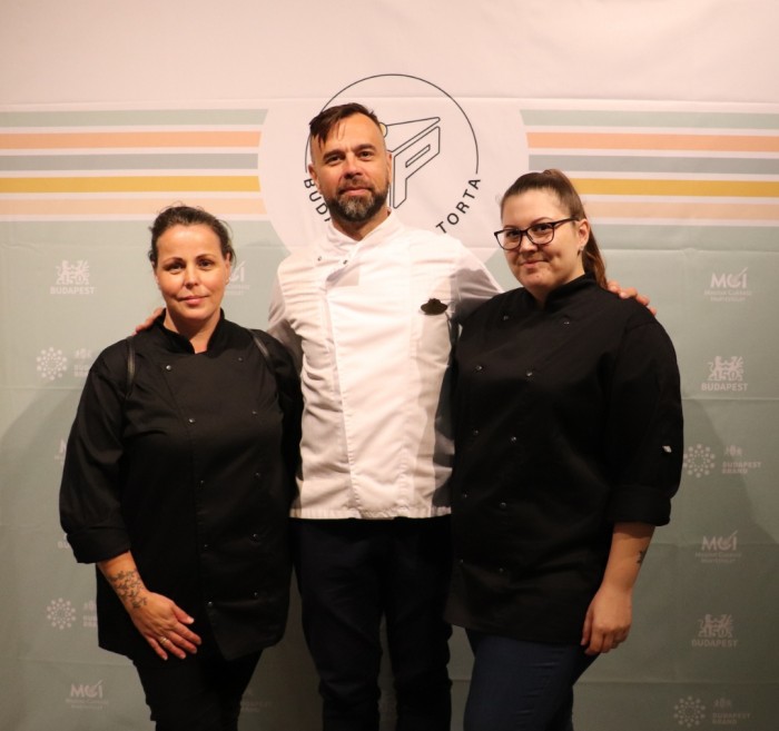 Pirók Zsolt chef, Csajáginé Nyúl Magdolna cukrász, Kissné Kengyel Tamara cukrász