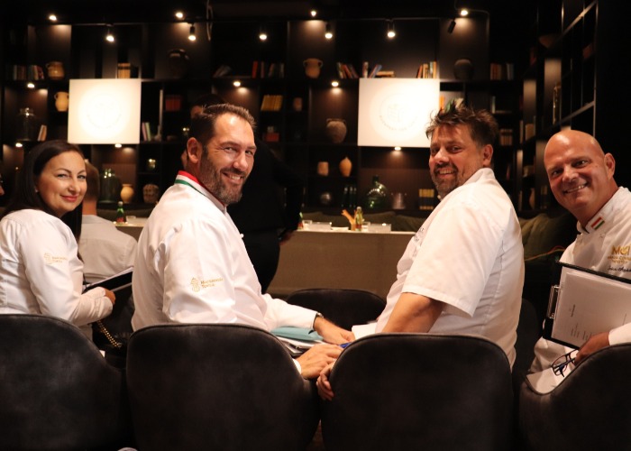 Balogh Nóra, Pataki Ádám, Juhos József cukrászmesterek és Szűcs Árpád pastry chef